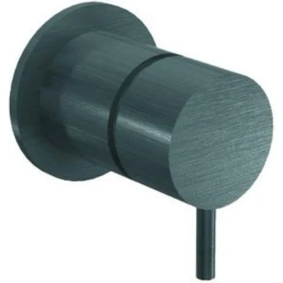Afbeelding van Waterevolution Flow inbouw 2 weg omsteller ronde rozet gun metal T1482S.GME