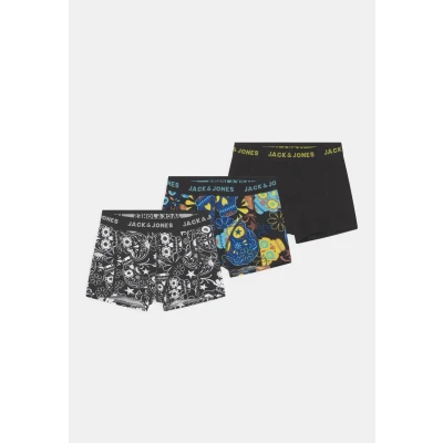 Afbeelding van Jack &amp; Jones Junior Jacsugar Skull 3 PACK Onderbroeken voor kinderen, Maat: 152, Black/blazing yellow