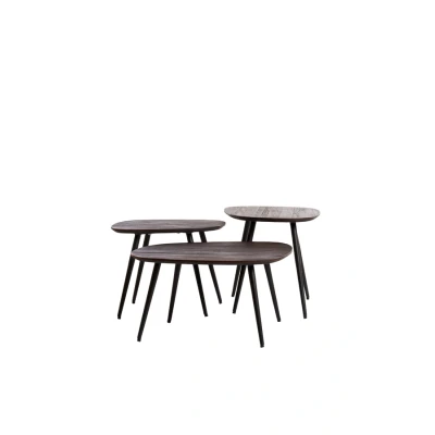 Afbeelding van Light &amp; Living Salontafel VIEJO 62x42x38cm Bruin Set van 3