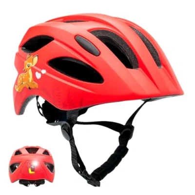 Afbeelding van Fietshelm kinderen 6 12 jaar Schattig Rood Crazy Safety EN1078 Certificatie