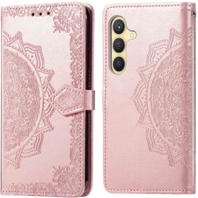 Afbeelding van imoshion Hoesje Geschikt voor Samsung Galaxy S25 Plus Met Pasjeshouder Mandala Bookcase Rosé Goud