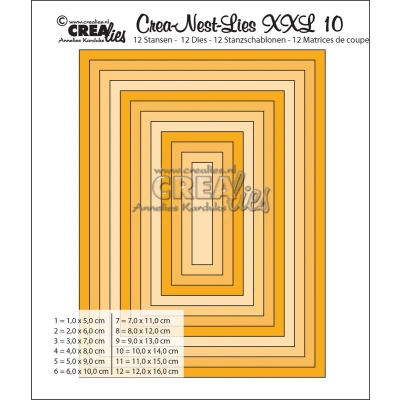 Afbeelding van Crealies Crea nest dies XXL no. 10 stans rechthoek basis CLNestXXL10 / 5 cm 16