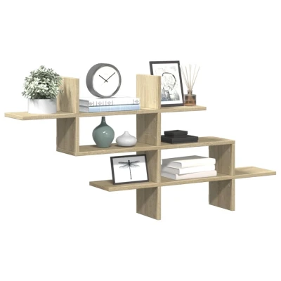 Afbeelding van vidaXL Wandschap 124,5x18x60,5 cm bewerkt hout sonoma eikenkleurig
