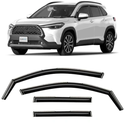 Afbeelding van CLIM ART Autodeflectoren voor/compatibel met Toyota Corolla Cross 2022 2024, winddeflector, autospoiler, insteekbaar, 4 stuks