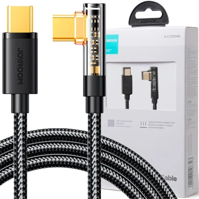 Afbeelding van Joyroom haakse Lightning kabel USB voor snel opladen en gegevensoverdracht 2,4A 1,2 m zwart (S UL012A6)
