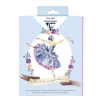 Afbeelding van Clairefontaine 20042C briefpapier voor kinderen 8 vellen A5 + enveloppen C6 4 kaarten 11 x 15,5 cm sticker geschikt meisjes
