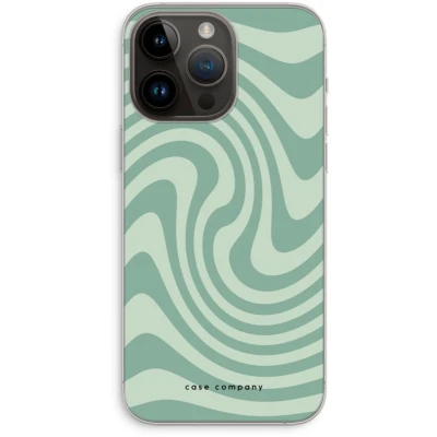 Afbeelding van Case Company® hoesje geschikt voor iPhone 14 Pro Max Swirl Groen Soft Cover Telefoonhoesje Bescherming aan alle Kanten en Schermrand