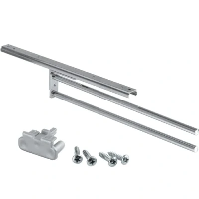 Afbeelding van Gedotec handdoekhouder H6008 lengte 465 mm 1 stuk 2 armen gepolijst chroom uittrekbaar badkamer en keuken handdoekschuiver 90 draaibaar