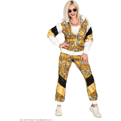 Afbeelding van Widmann Gevaarlijke Sport Tot Op Het Bot Pak Zwart, Goud Small Halloween Verkleedkleding