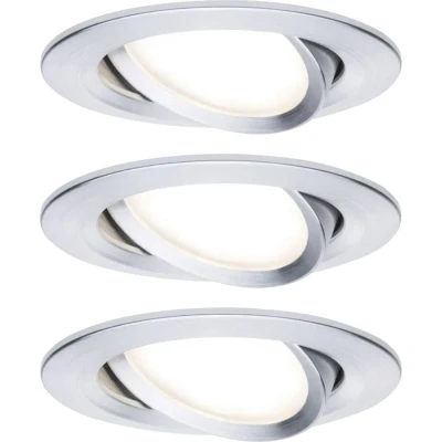 Afbeelding van Paulmann 93487 Nova Inbouwlamp Set van 3 stuks LED 18 W Aluminium (gedraaid)