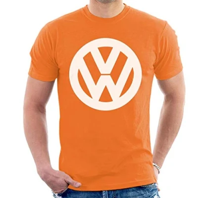 Afbeelding van Volkswagen Classic White VW Logo T shirt voor heren, grijs.
