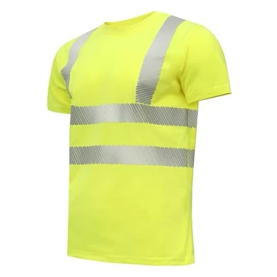 Afbeelding van Högert Technik JURAL II T shirt met hoge zichtbaarheid, polykatoen, geel, maat L (52), reflecterend, ademend, licht, korte mouwen, werkkleding, zichtbare overhemden