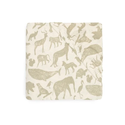 Afbeelding van Jollein Hoeslaken Jersey 60x120cm Animals Nougat