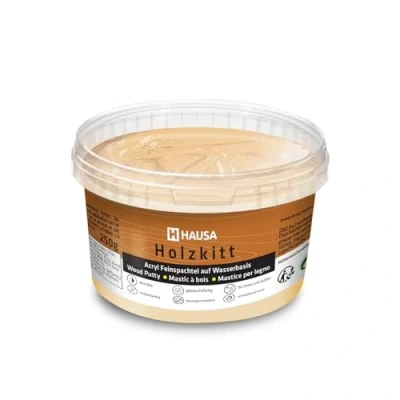 Afbeelding van HAUSA houtplamuur, 250 g, natuurlijk eiken, plamuur voor het repareren van houtschade, klaar gebruik, uitstekende vulkracht, sneldrogend, bestand tegen