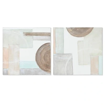 Afbeelding van Schilderij Home ESPRIT Beige Grijs Canvas Hout MDF Abstract Modern 50 x 2,5 cm (2 Stuks)
