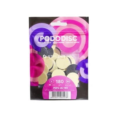 Afbeelding van Staleks Pro Expert 50 stuks zelfklevende pads met schuimbasis, zacht, polydodisk, professioneel, wegwerp PDFS (25, 180)