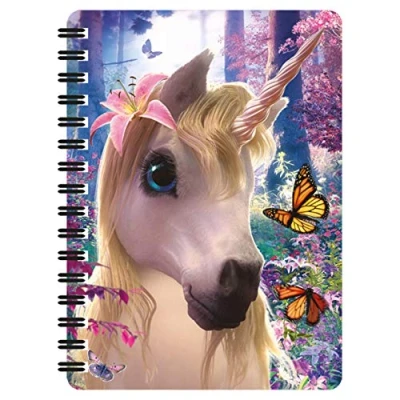 Afbeelding van 3D LiveLife Notitieblok Leuke Eenhoorn van Deluxebase. Spiraalboek A6 Art Lenticular met lege pagina&#039;s gerecycled papier. Gelicentieerde illustraties gerenommeerde kunstenaar David