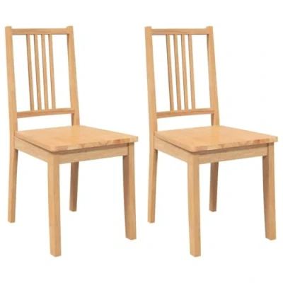 Afbeelding van vidaXL Eetkamerstoelen 2 st massief hout naturel rubber