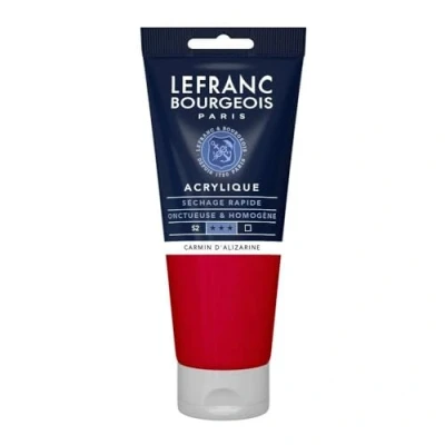 Image de Lefranc Bourgeois peinture acrylique carmin alizarine transparent satin fine 200 ml