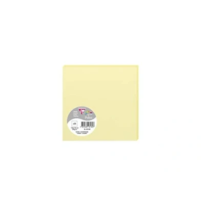 Afbeelding van Clairefontaine 1818C, pakket met 25 afzonderlijke kaarten, vierkant formaat 13,5 x cm, 210 g/m², kanariekleuren, uitnodigingskaarten voor evenementen en overeenstemming, premium papier, glad