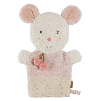 Afbeelding van Fehn Muis washandje met diermotief en Glow in the dark borduurwerk Voor vrolijk badplezier baby&#039;s kinderen vanaf 0 maanden
