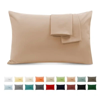 Afbeelding van Kussensloop, 100% katoen, 40 x 70 cm, 2 stuks, rechthoekig, Puro, jersey, 120 g/m², kussensloop duurzaam en hypoallergeen, lichtroze
