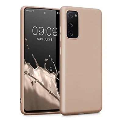 Afbeelding van kwmobile telefoonhoesje geschikt voor Samsung Galaxy S20 FE Hoesje smartphone Back cover in metallic goud