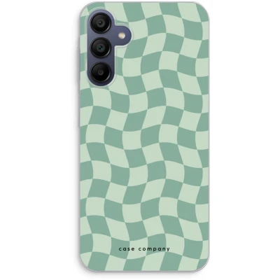 Afbeelding van Case Company® hoesje geschikt voor Samsung Galaxy A15 Grid Groen Soft Cover Telefoonhoesje Bescherming aan alle Kanten en Schermrand