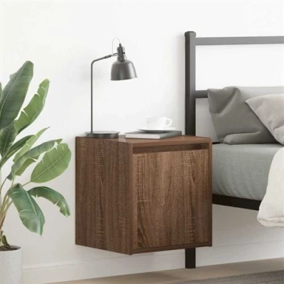 Image de vidaXL Tables de chevet murales 2 pcs chêne marron 38x34x40 cm861242