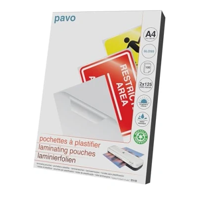 Afbeelding van Pavo 8005710 lamineerfolie, A4, 2 x 125 mc, 100 stuks