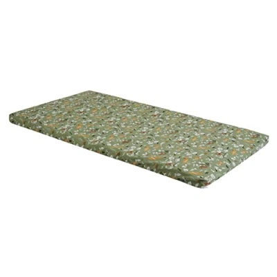 Afbeelding van TINÉO Babymatras voor op reis, 60 x 120 4 cm, onderkant van pvc, waterdicht, binnen en buiten, afneembare hoes, oprolbaar, draagbaar, gemaakt in Frankrijk (Safari)