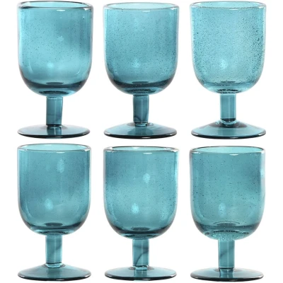 Afbeelding van Set van bekers Home ESPRIT Turkoois Kristal 300 ml (6 Stuks)
