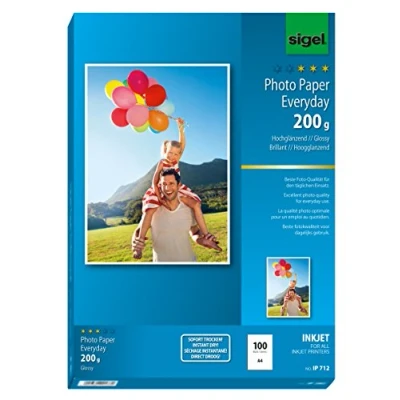 Afbeelding van SIGEL 100 vellen inktjet fotopapier 200g glanzend wit IP712