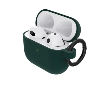 Afbeelding van Otterbox Soft Touch hoes voor AirPods (3e generatie), schokbestendig, valbestendig, ultradun, krasbestendig en Apple AirPods, Inclusief karabijnhaak, Groen