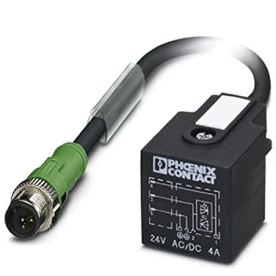 Afbeelding van Phoenix Contact 1438586 Sensor/actuator connector, geassembleerd M12 Aantal polen: 3 Stekker, recht, haaks 1.00 m 1 stuk(s)