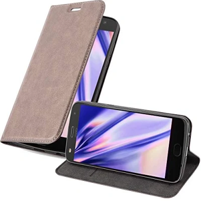 Afbeelding van Cadorabo Hoesje geschikt voor Motorola MOTO Z2 PLAY / FORCE in KOFFIE BRUIN Beschermhoes met magnetische sluiting, standfunctie en kaartvakje Book Case Cover Etui