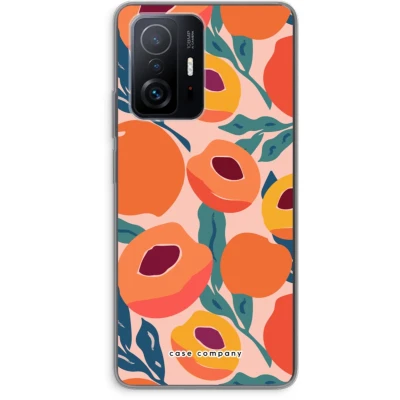 Afbeelding van Case Company® hoesje geschikt voor Xiaomi 11T Perzik Soft Cover Telefoonhoesje Bescherming aan alle Kanten en Schermrand