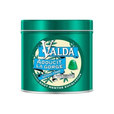 Image de Valda Gommes Sans Sucres Goût Menthe Eucalyptus Adoucit La Gorge * 140 G