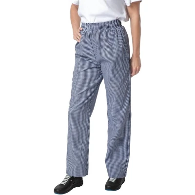 Afbeelding van Whites Vegas unisex koksbroek blauw wit geruit L