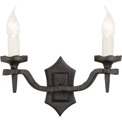 Afbeelding van Landelijke Wandlamp Steady Lighting Metaal Landelijk E14 L: 15cm Voor Binnen Woonkamer Eetkamer Zwart