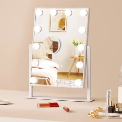 Image de VEVOR Miroir Maquillage Hollywood Ampoules LED et Grossissant 5X 41x30 cm