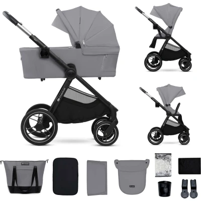 Afbeelding van Kinderkraft NEA 2 Kinderwagen in 1 Lichtgewicht Vering op alle wielen Compact inklapbaar Omkeerbare zitting All season design Inclusief accessoires Veilig volgens EN 1466 Lekvrije Max. belasting 27 kg Grijs