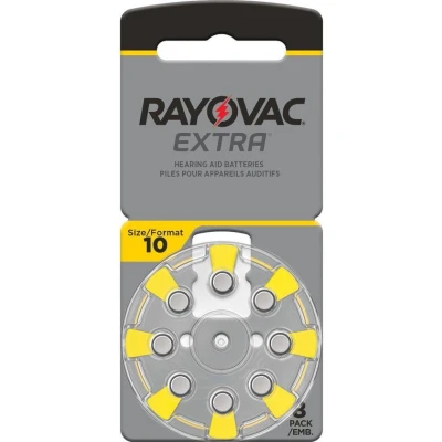 Afbeelding van Rayovac HA10 PR70 hoortoestelbatterijen Extra Advanced 8 stuks 6 + 2 gratis 5000252100966