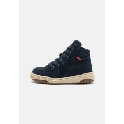 Afbeelding van Kickers Unisex Veterboots voor kinderen, Maat: 32, Marine Veloursleer