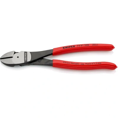 Image de KNIPEX 74 01 200 power side cutters plastifié noir atramentisé mm