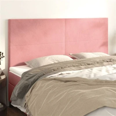 Afbeelding van vidaXL Hoofdborden 4 st 80x5x78/88 cm fluweel roze