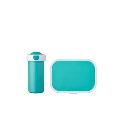 Image de Mepal Set Déjeuner Campus pour Enfants avec Tasse et Panier repas L&#039;école Lavable au Lave vaisselle Sans BPA 300 ml + 750 Turquoise