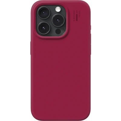 Afbeelding van iDeal of Sweden Hoesje Geschikt voor iPhone 15 Pro Silicone Case donkerrood