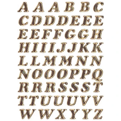 Afbeelding van Etiket HERMA 4192 8mm letters a Z goudfolie 61 stuks Blister 1 vel 10