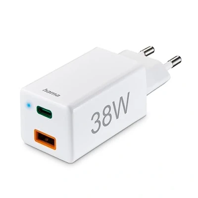 Afbeelding van Hama Snellader 1X Usb C Pd A Qc Mini Oplader 38 W Wit